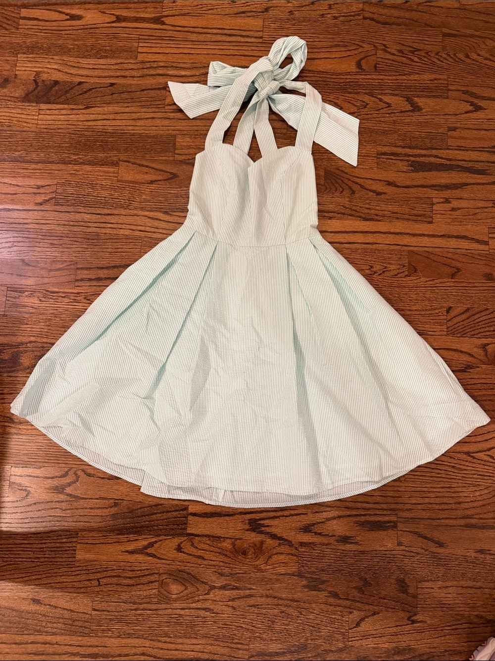 NWT Lauren James Pale Seaform/Mint Green Sweetheart Fit-and-Flare Mini Dress - Picture 4 of 8